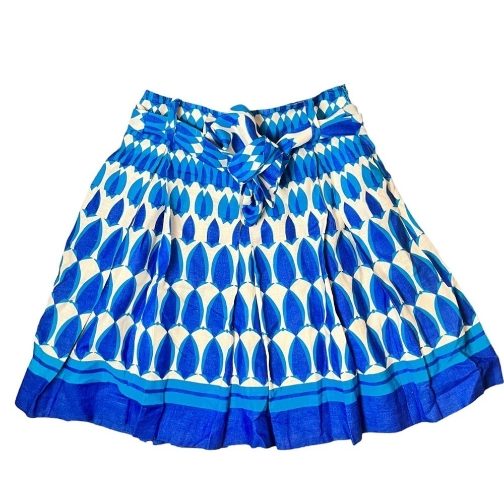 Zara Womens Flare Blue&White Lined Skirt Medium